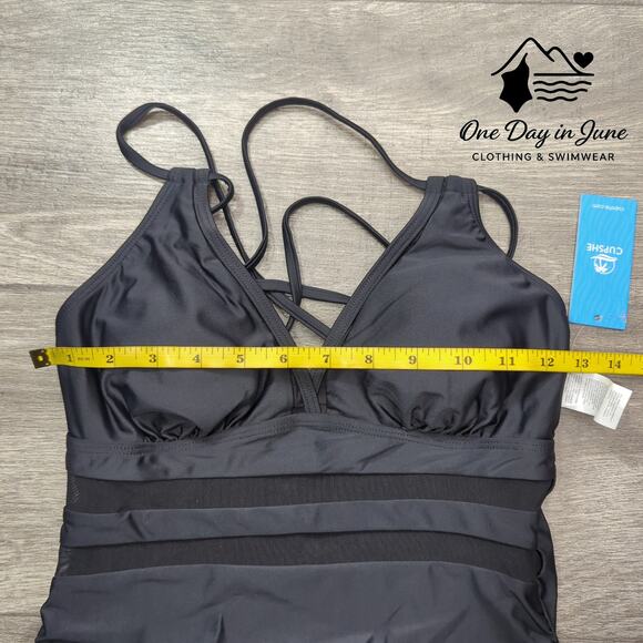 Cupshe V Neck Mesh Cutout One Piece Swimsuit Size M - Picture 4 of 7
